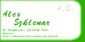 alex szklenar business card