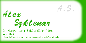 alex szklenar business card